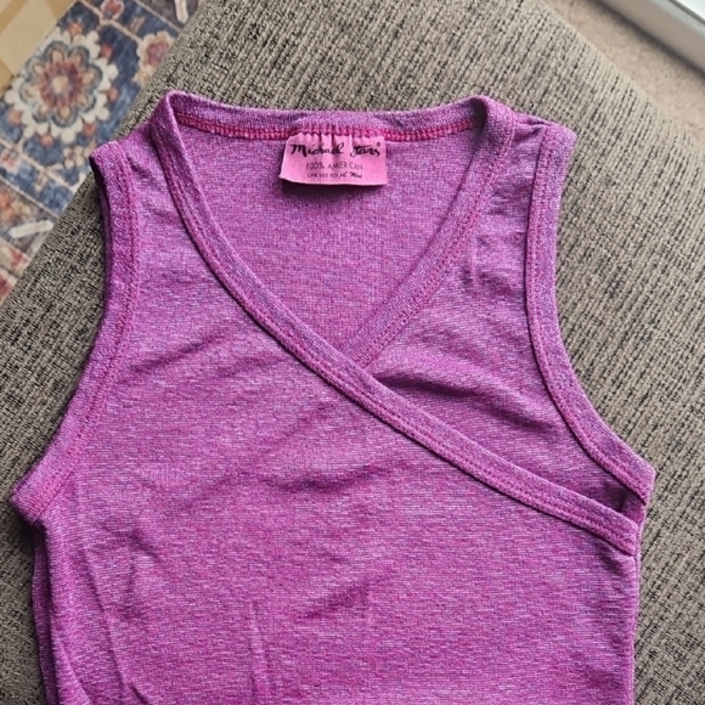 Michael Stars‎ Purple Metallic Stretch Tank OSFM - Picture 5 of 6